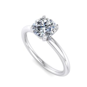 solitaire engagement ring - sl0335 with 1 metal and r shape diamond