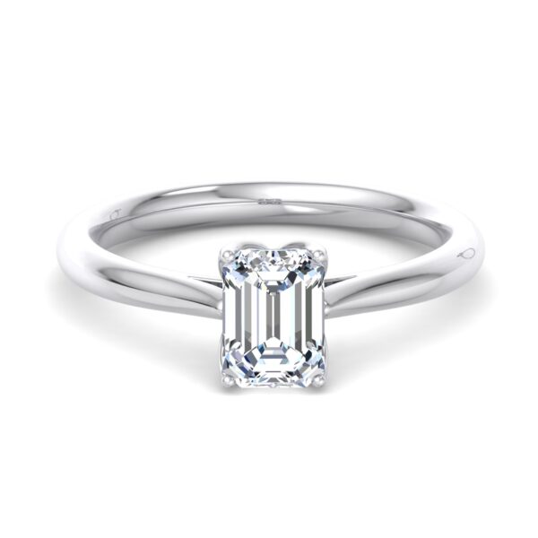 image of a solitaire emerald cut ring