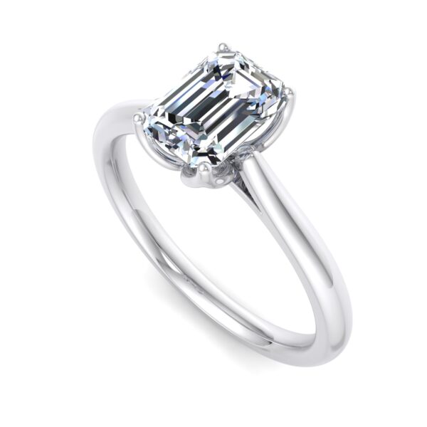 image of a solitaire emerald cut ring